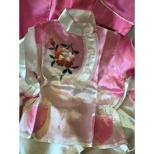 Vintage Child’s Asian Silk  Embroidered Pajama Set